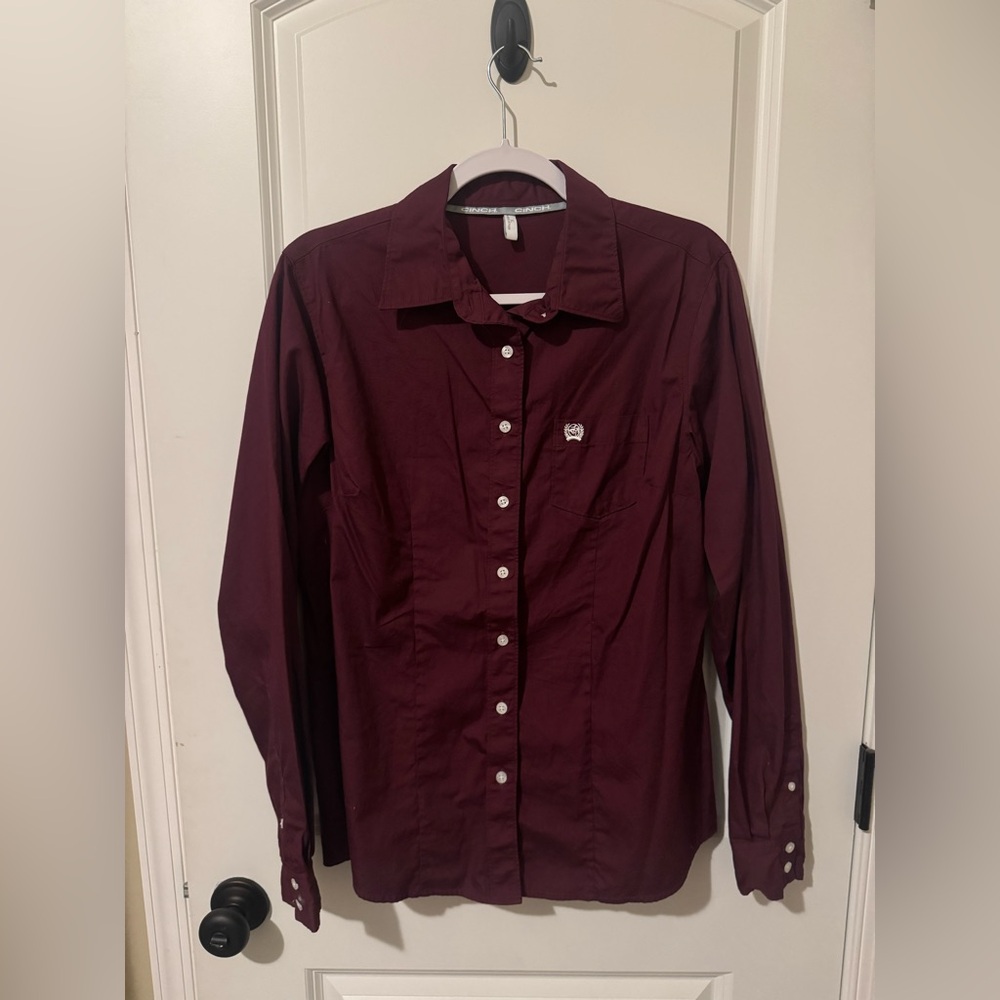 Cinch Burgundy Button-Up Shirt